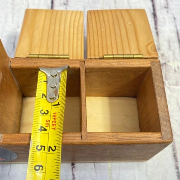 vintage Spoon and Fork holder, Kitchen Box, Spice Box, Wooden Spice Box, Three i - Picture 3 of 10